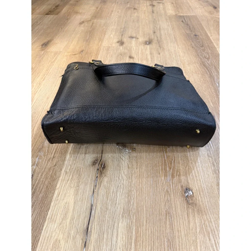 Dandy Satchel‎ Bag Womens Large Black Top Grain American Leather Gold Hardware